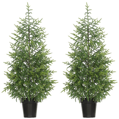 4 Ft Artificial Norfolk Pine Christmas Trees, Set of 2 – Unlit – product image
