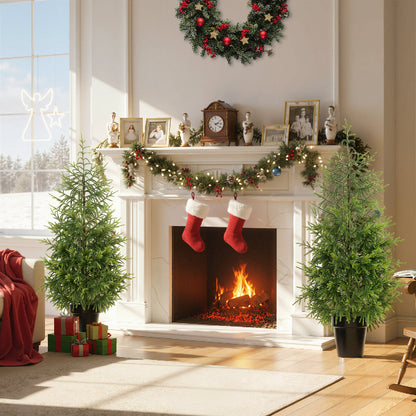 4 Ft Artificial Norfolk Pine Christmas Trees, Set of 2 – Unlit – additional product view 7