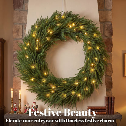 36 Inch Pre-Lit Norfolk Pine Christmas Wreath – additional product view 4