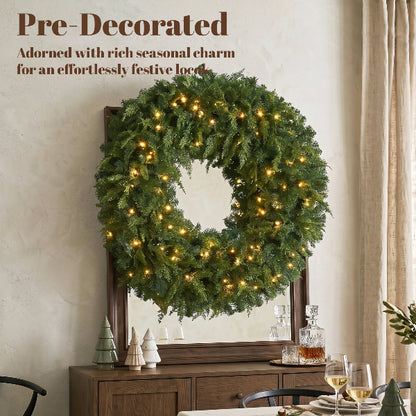 36 Inch Pre-Lit Cedar Christmas Wreath – additional product view 6