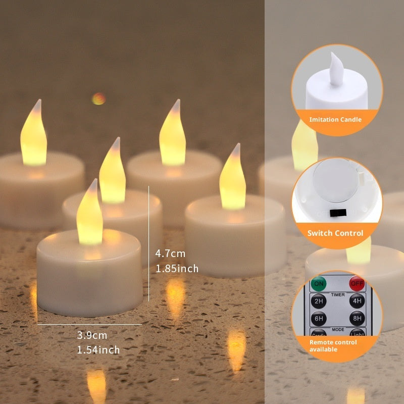 Set of 12 Led Rechargeable Candle Lights with Remote