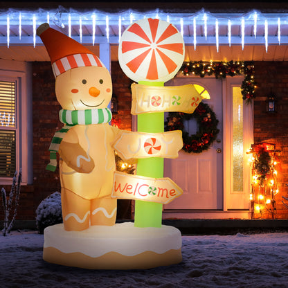 6 Ft Inflatable Gingerbread Man & Sign