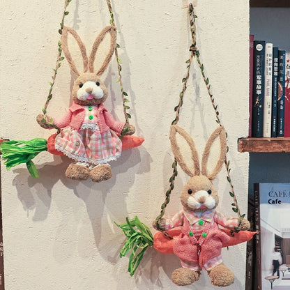 13.8" Straw Rabbit Collection – Standing & Hanging Styles
