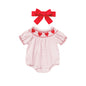Newborn - 18 Months Baby Valentine's Day Short Sleeve Heart Romper