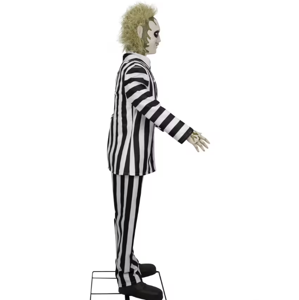 6 Ft. Animated Life-Size Beetlejuice Halloween Prop with 2 Outfits