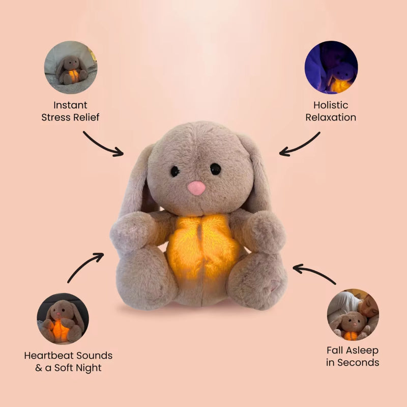 NEW! Breathing Bunny Baby Soothing Sensory Plush - Lights, Sound & Breathing Motion!