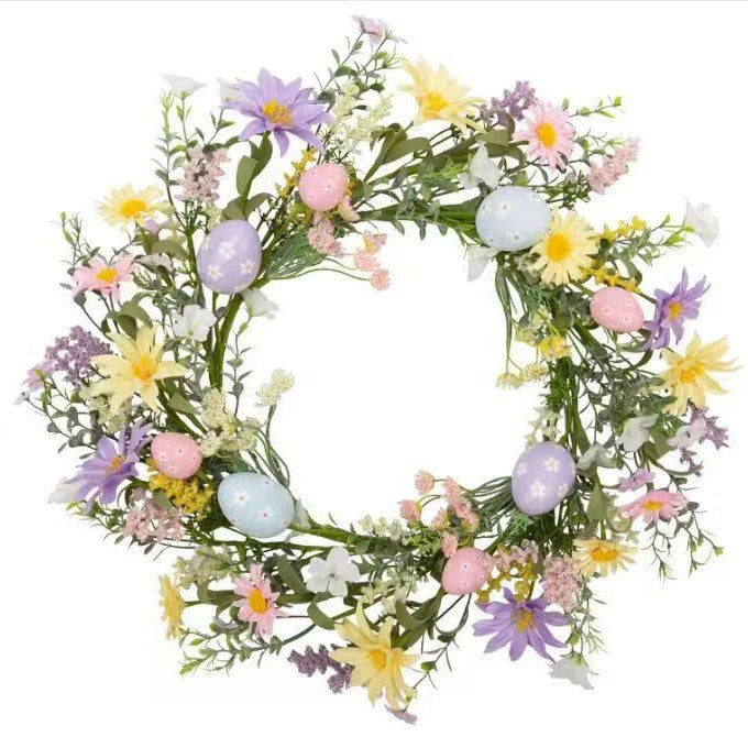 17.7" Easter Spring Floral Wreath - 4 Styles