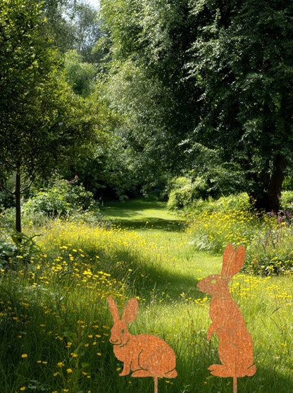 Metal Easter Standing Bunny Yard Stake