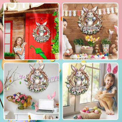 14.6" Easter Wreath Hanging Decoration