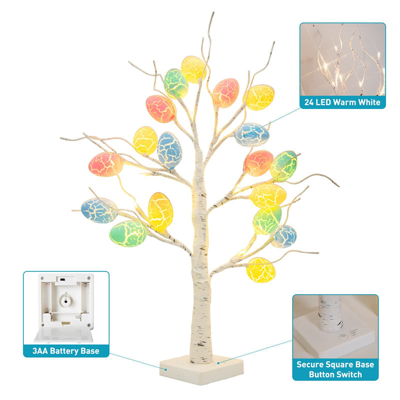 24” LED Easter Egg Birch Tree - Battery Operated