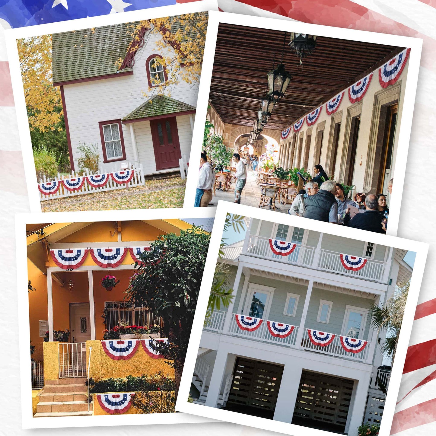 American Flag Bunting – 6-Piece Pleated Fan Set