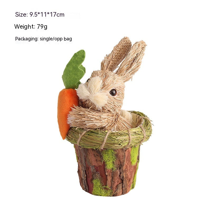 Sisal Bunnies in a Basket