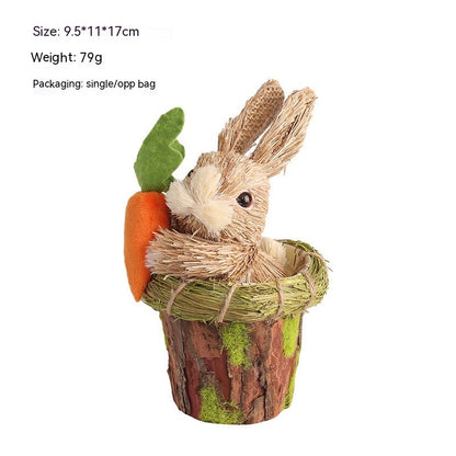 Sisal Bunnies in a Basket