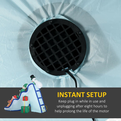 8.5 Ft Snowman Elf & Gingerbread Man Ski Slope Slide Inflatable