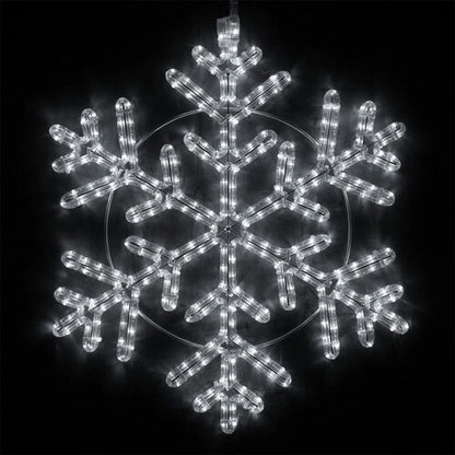 Giant 24-Inch Cool White LED Snowflake Christmas Decoration – 314 Lights