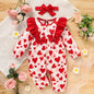 Valentine's Day Baby Romper Heart Print Long Sleeve