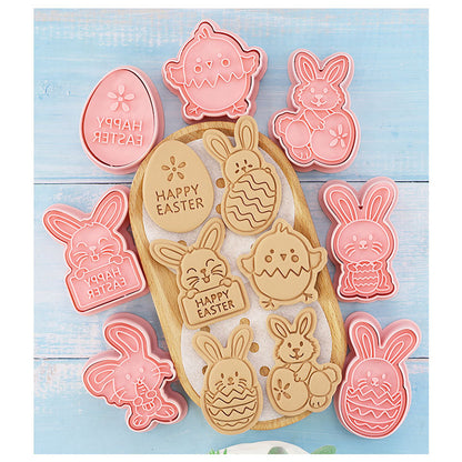 8 PC Easter Bunny Egg Cookie Cutter Mold
