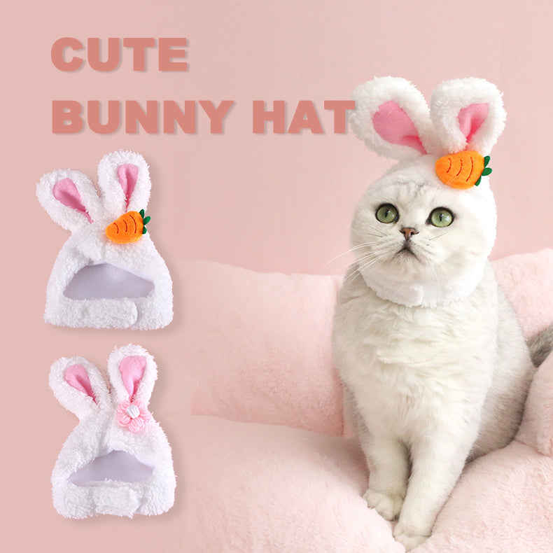 Easter bunny ears Hat plush head cover for small dogs or cats