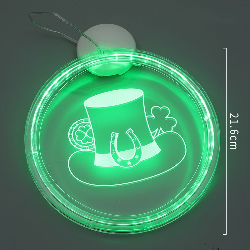 St. Patrick's Day LED 3D Green Hat & Shamrock Sign
