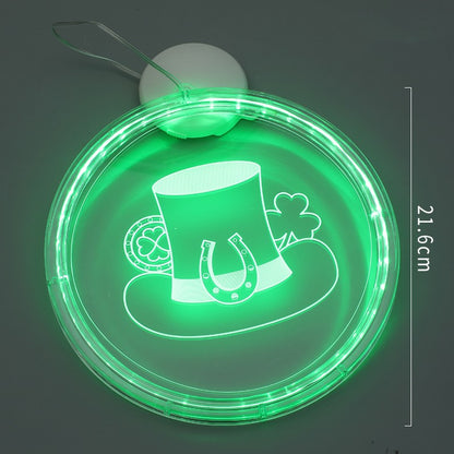 St. Patrick's Day LED 3D Green Hat & Shamrock Sign
