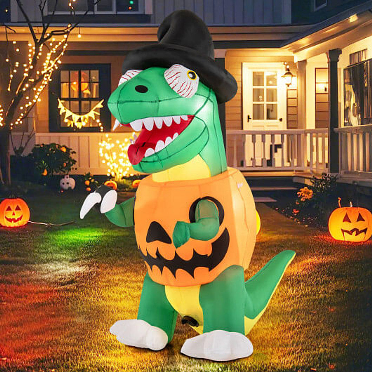 6 Ft Inflatable Dinosaur Pumpkin