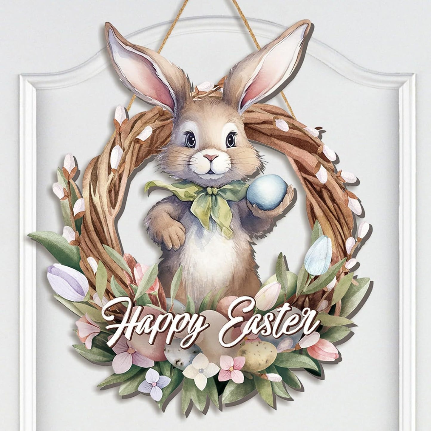 14.6" Easter Wreath Hanging Decoration