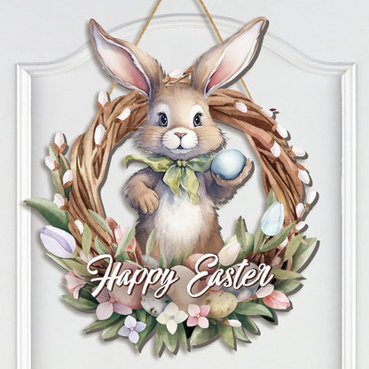 14.6" Easter Wreath Hanging Decoration