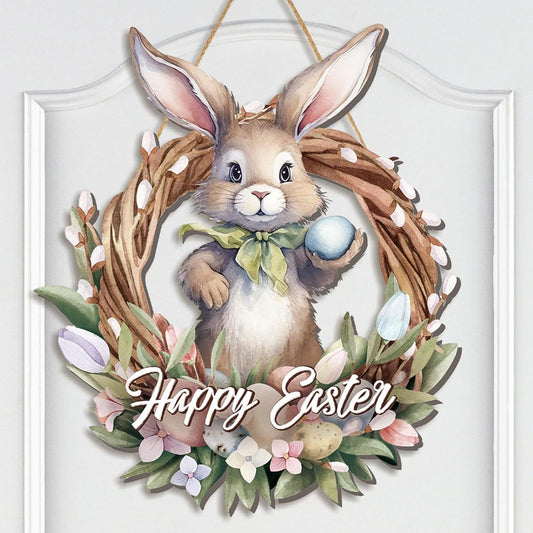 14.6" Easter Wreath Hanging Decoration