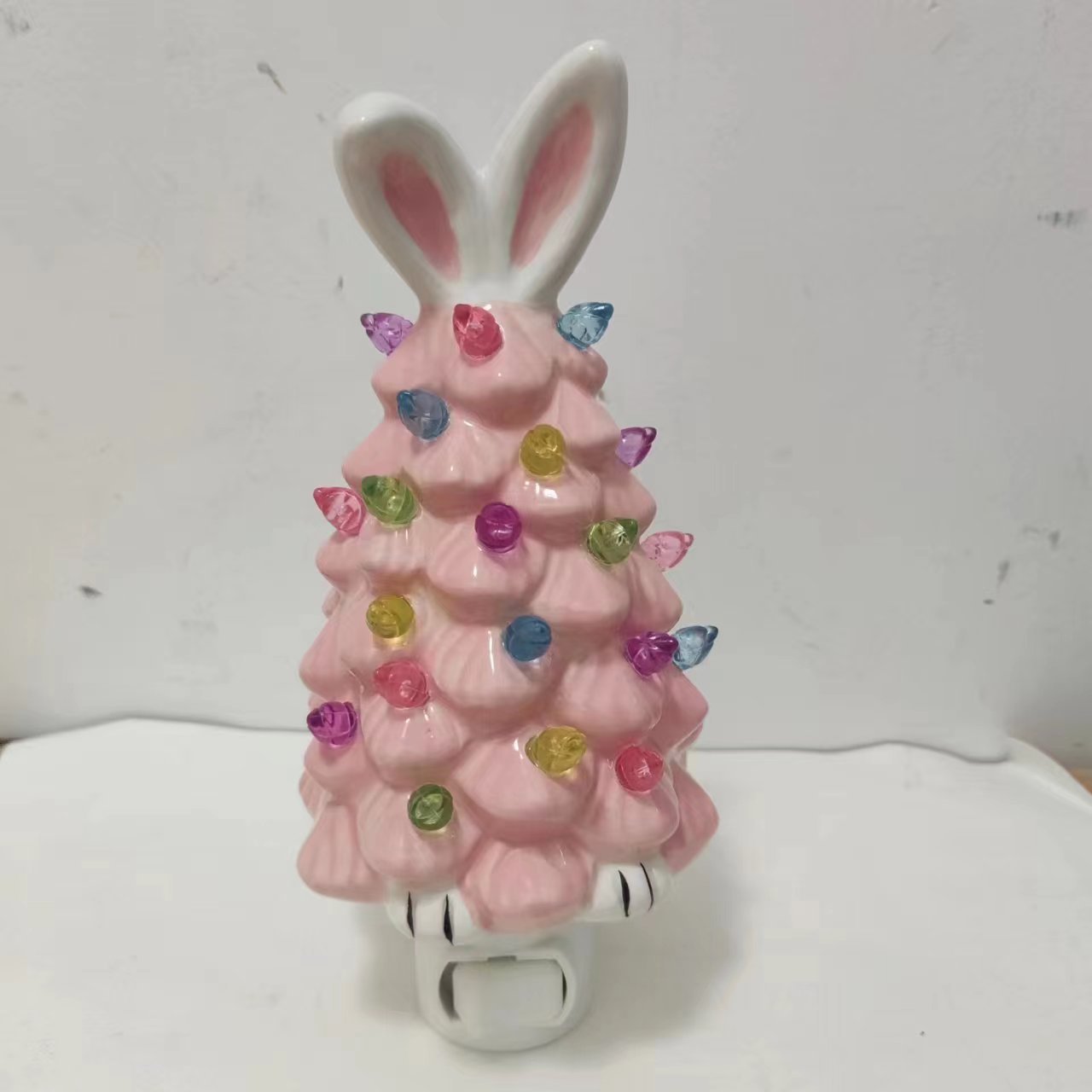 Easter Bunny Ceramic Tree with Lights
