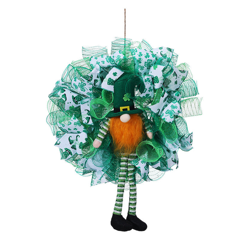 st. patricks day Decorative wreath with a leprechaun figure