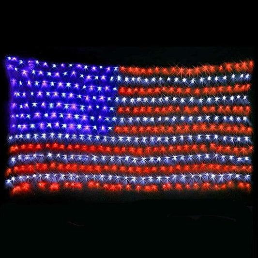 Lighted American Flag Net Light – 6.5 x 3.3 Ft. - Holiday Spirit Shop