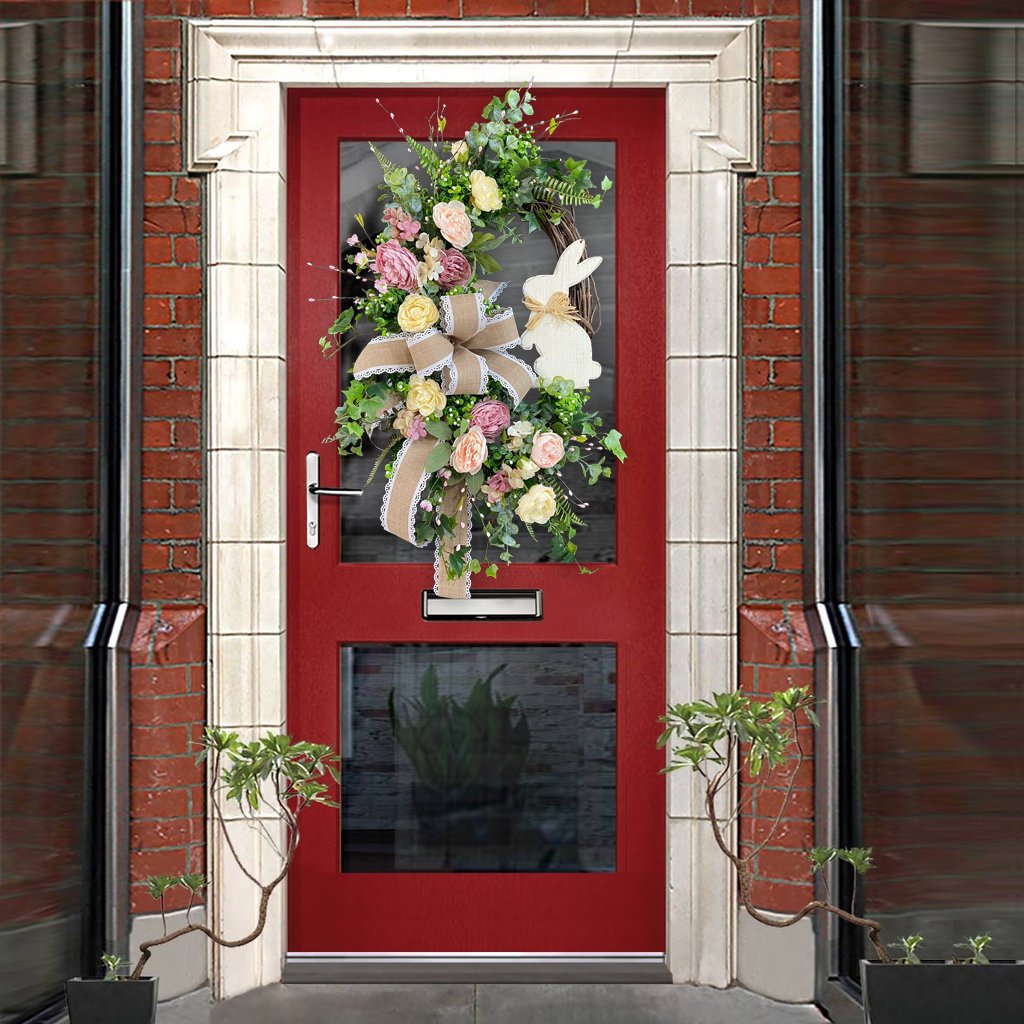 Pastel Bunny Grapevine Easter Wreath