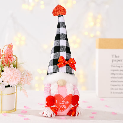 Valentines Day Faceless Gnome Plush Doll
