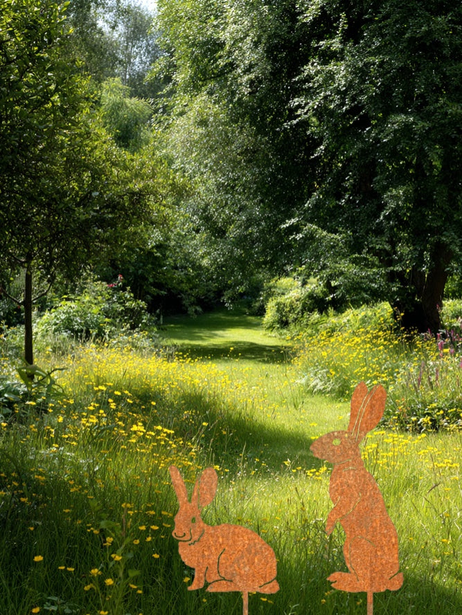 Metal Easter Sitting Bunny Yard Stake