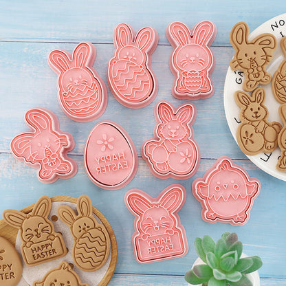 Set of Easter-themed cookie cutters mold