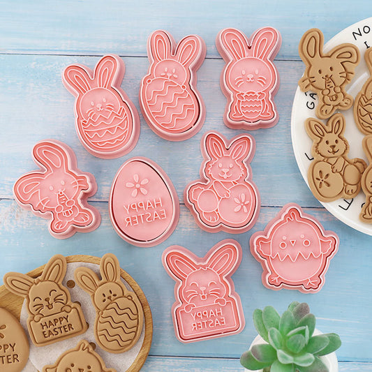 Set of Easter-themed cookie cutters mold
