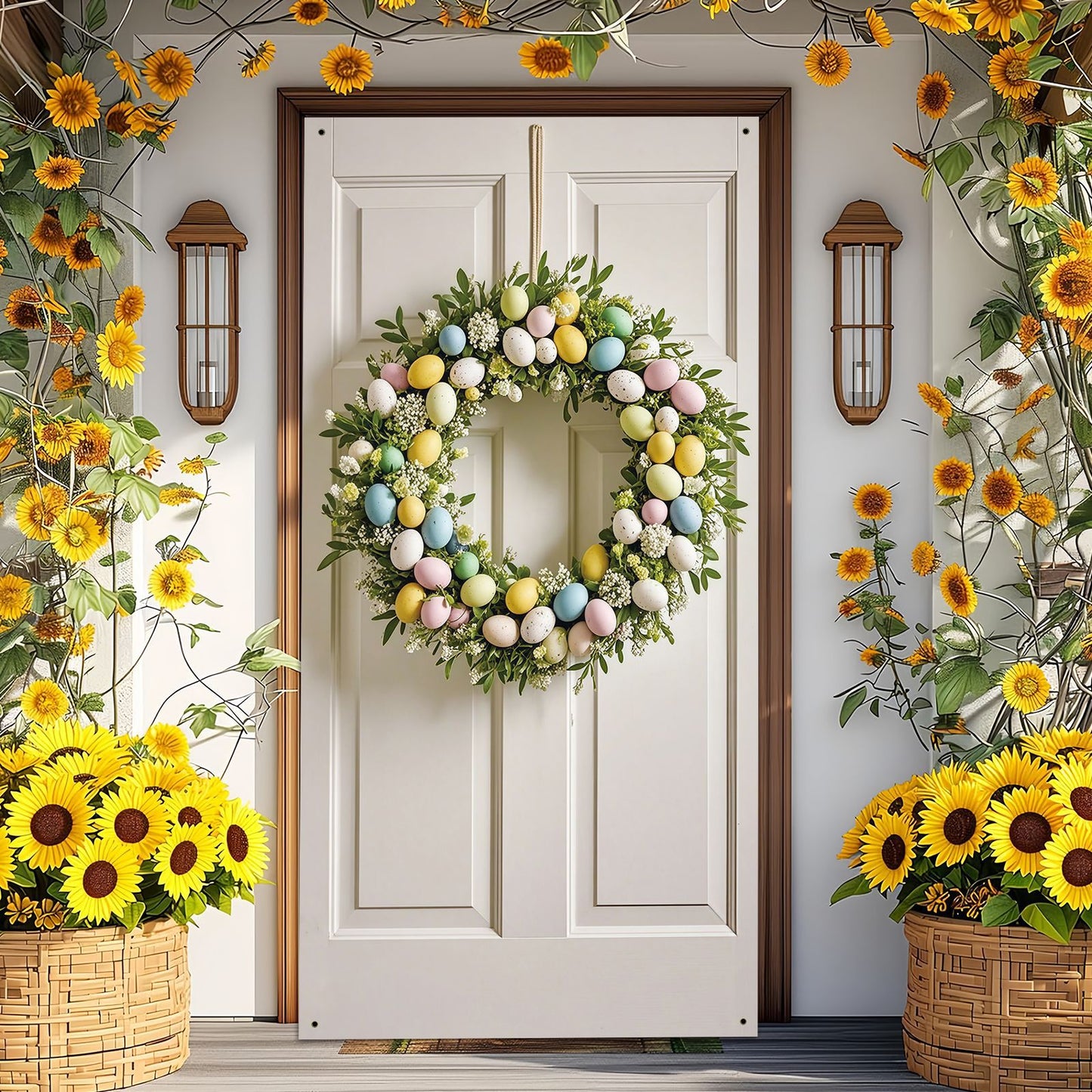 Giant Colorful Easter Egg Wreath – 35.4” x 70.9”