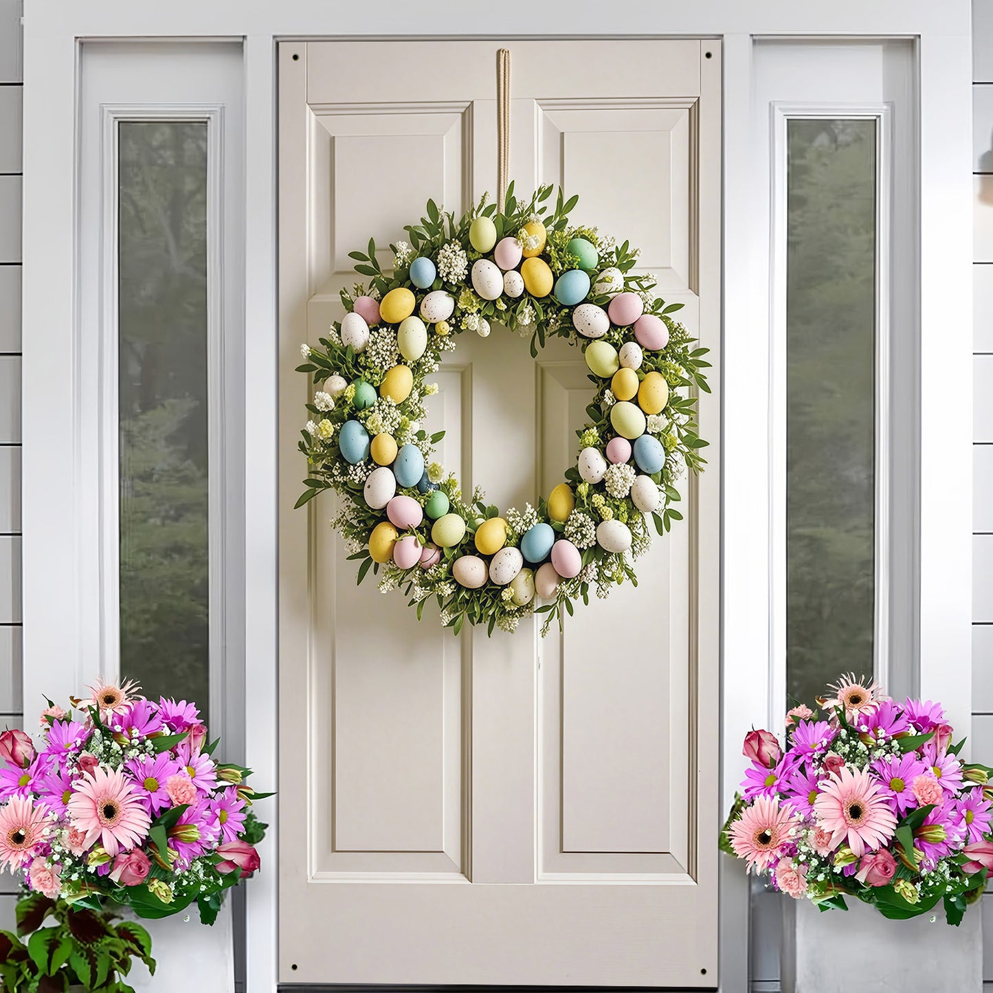 Giant Colorful Easter Egg Wreath – 35.4” x 70.9”