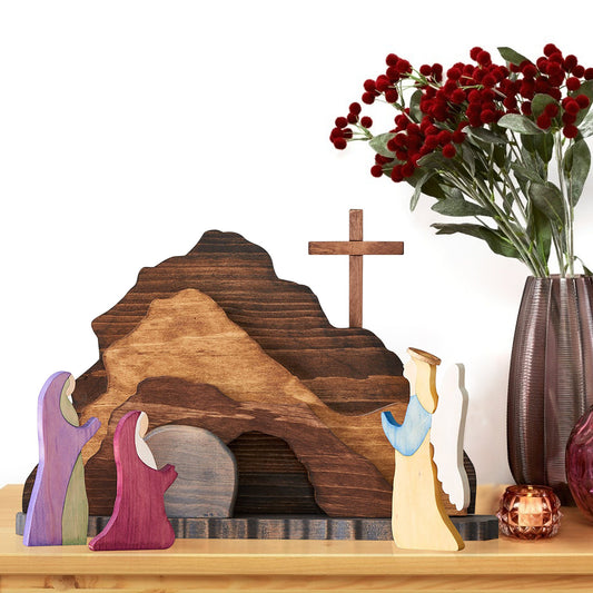 Easter Tomb "He is Risen" Wooden Decoration - Holiday Spirit Shop