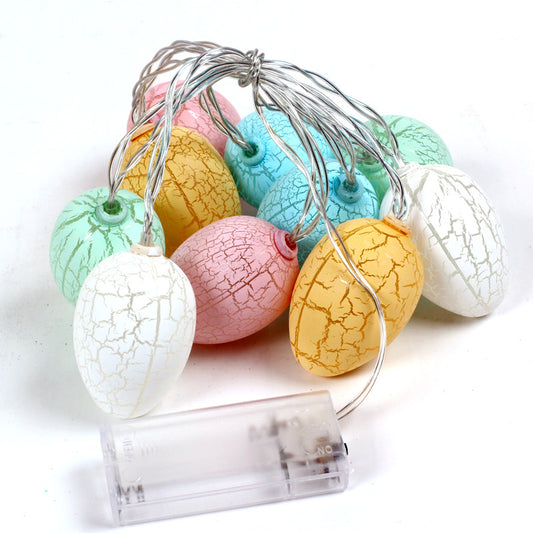 5 Ft Pastel Crackle Easter Egg String Lights – Battery Operated - Holiday Spirit Shop