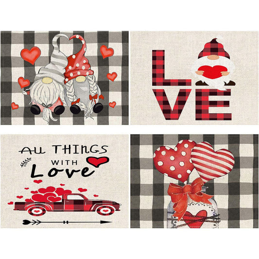 Set of 4 Valentines Day Placemats