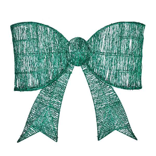 26" St. Patrick's Day Lighted Green Bow - Metal Frame