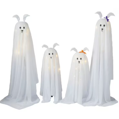 Set of 4 Dog Ghost Family Light Up Halloween Decoration
