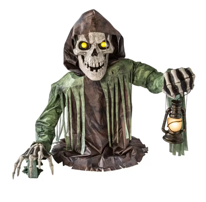 Giant Corroded Skeleton Reaper Animated Halloween Prop