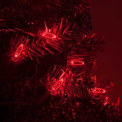 70 LED M5 red Christmas string lights on green wire