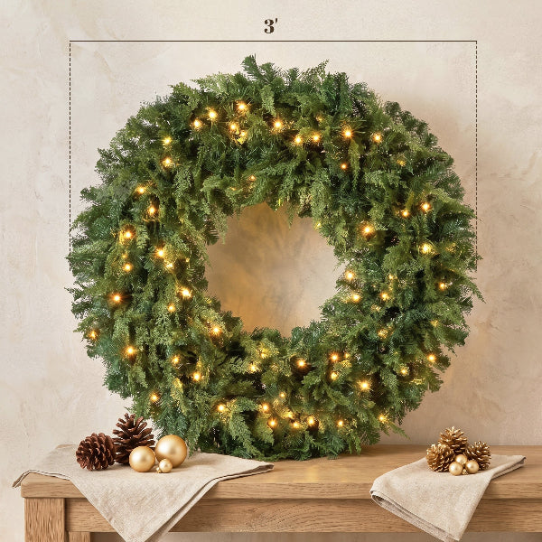 36 Inch Pre-Lit Cedar Christmas Wreath – additional product view 3