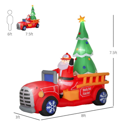 7.5 Ft Inflatable Santa Driving a Christmas Fire Truck – additional product view 3