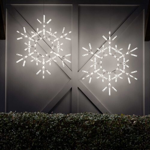 Giant 3 ft (36-inch) cool white LED folding Christmas snowflake with 105 twinkle lights by Kringle Traditions, Wintergreen Lighting