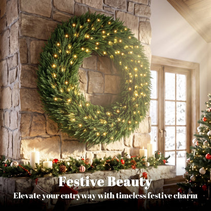 48 Inch Pre-Lit Norfolk Pine Christmas Wreath – additional product view 4