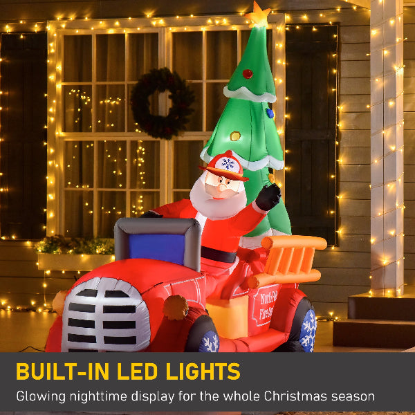 7.5 Ft Inflatable Santa Driving a Christmas Fire Truck – additional product view 4